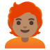 person, medium skin tone, red hair